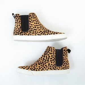 Animal print high top sneakers calf hair sneakers Loeffler Randall 10